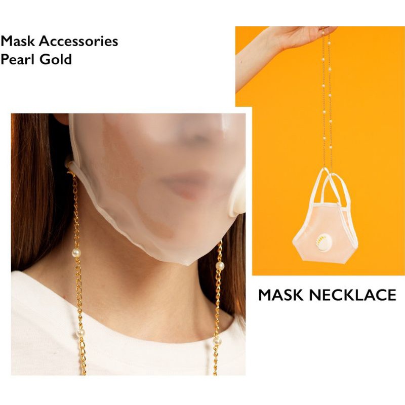 strap masker rantai chain mutiara gold simple tali masker gantungan masker