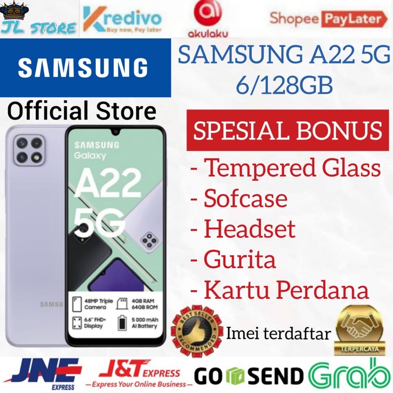 SAMSUNG A22 6 128 6/128GB 5G 4G GARANSI RESMI SAMSUNG INDONESIA