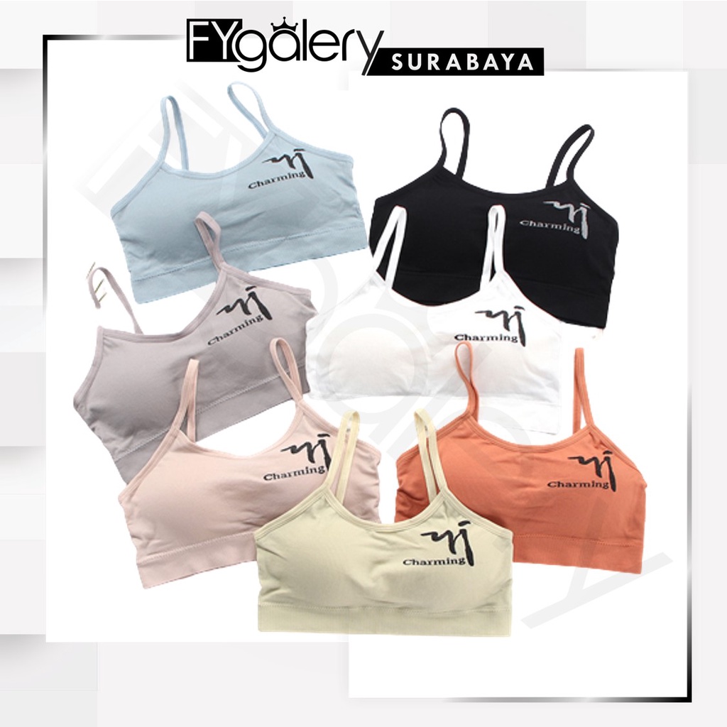 FYGALERYSURABYA  BRA531 Bra Tanpa Kawat Pakaian Dalam Wanita Polos Charming Bra Olahraga Sportbra Gym