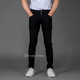 FIFTEEN DENIM - Celana Jeans Hitam Pria Panjang Skinny Semi Slim Fit Cowok Original Denim Hitam