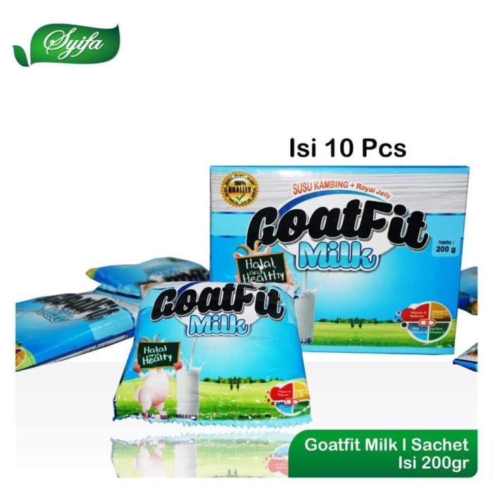 

Goatfit Susu Kambing Etawa plus royal jelly 10 Sachet / Goatfit Original/Coklat Susu Kambing Bubuk