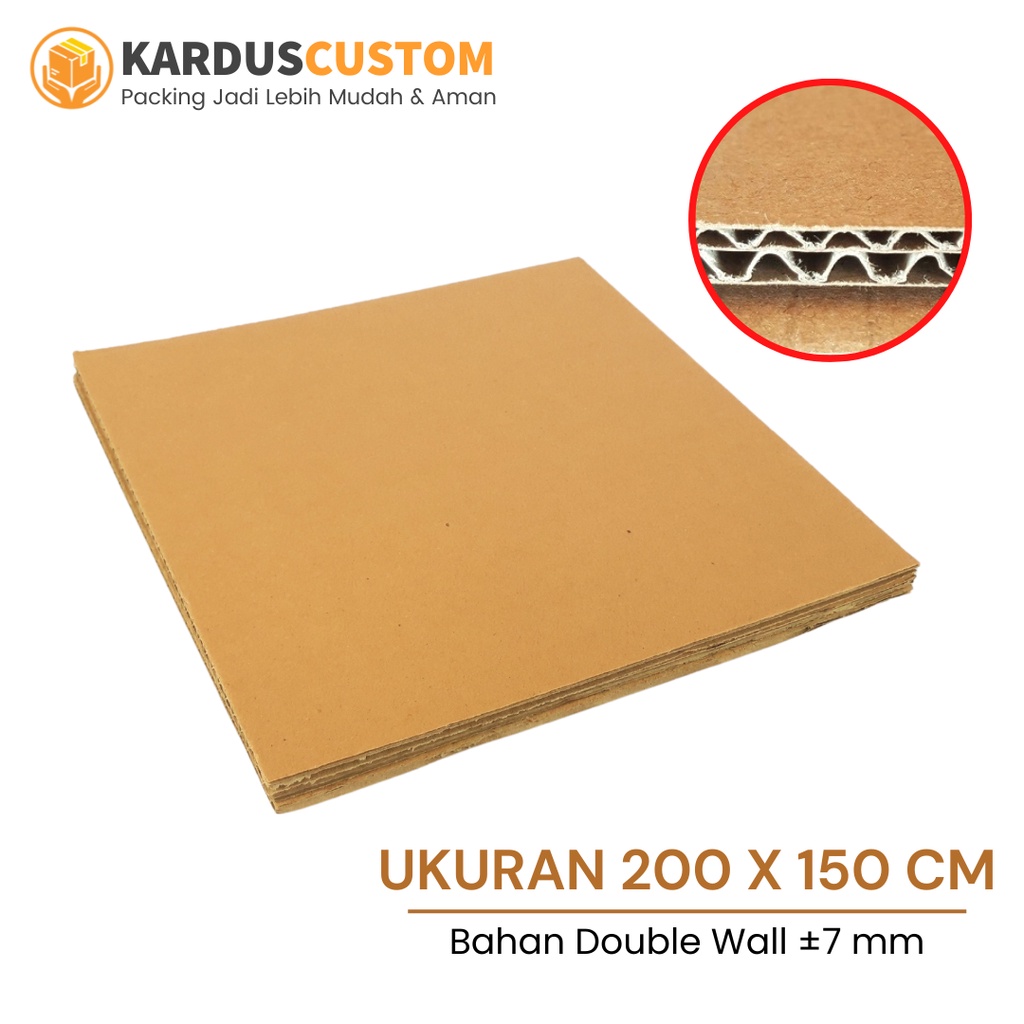 

Kardus Lembaran 2 x1,5 Meter Double Wall Custom Ukuran Karton Polos Packing Bahan