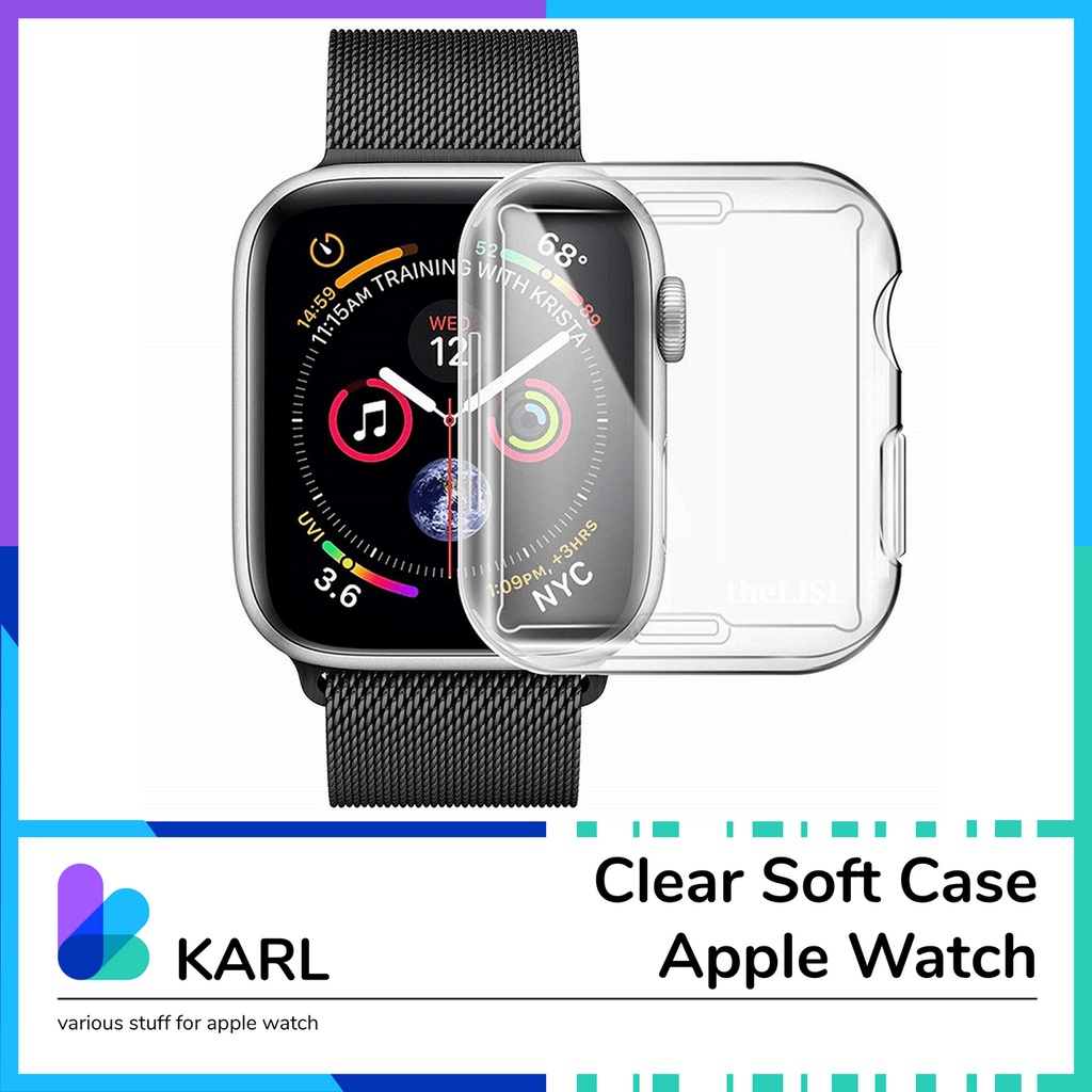 Soft Case Apple Watch Transparant Silicone Full Screen Protector iWatch Clear Cover 38/40/41/42/44/45mm All Series