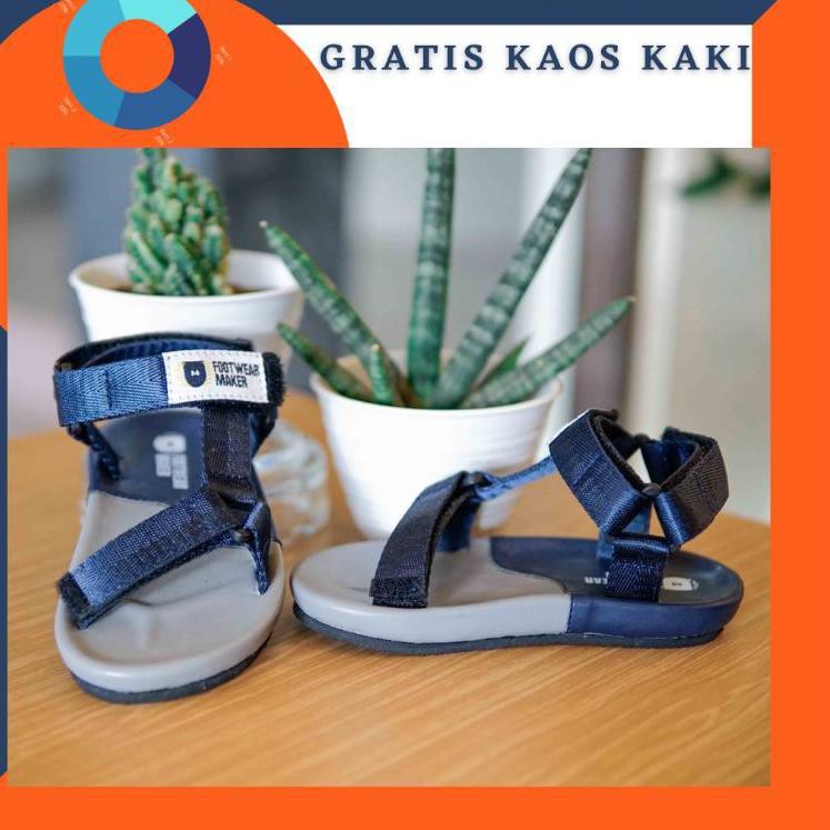 J8R0 sandal anak cowok 2-5 tahun sandals ter sendal anak perempuan  terbaru BUHITHO NAVY ABU MF VQB