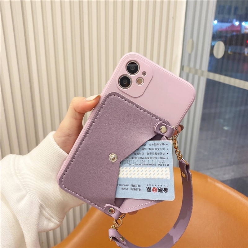 Mini Wallet Card Holder Leather Softcase Dompet Lucu for iphone XS XS Max XR 11 Pro Max 12 Pro Max 13 Prow Max