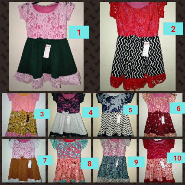 Baju anak perempuan / Dress Pesta Anak Brokat Size 1-2 tahun