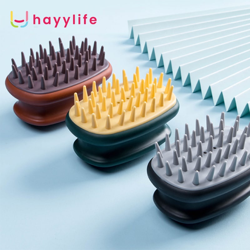 HAYYLIFE Soft Hair Washing Brush Massage Sikat Keramas Silikon Kulit Kepala Ketombe Silicone Scalp Comb Wash HL-BBB553-2
