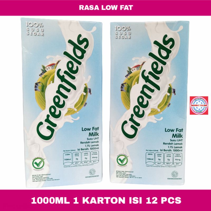 GREENFIELDS LOW FAT MILK 1000ML 1 PCS