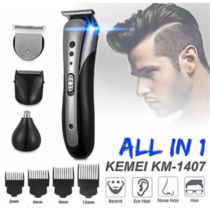 Mesin cukur rambut Kemei 1407 original berkualitas bergaransi