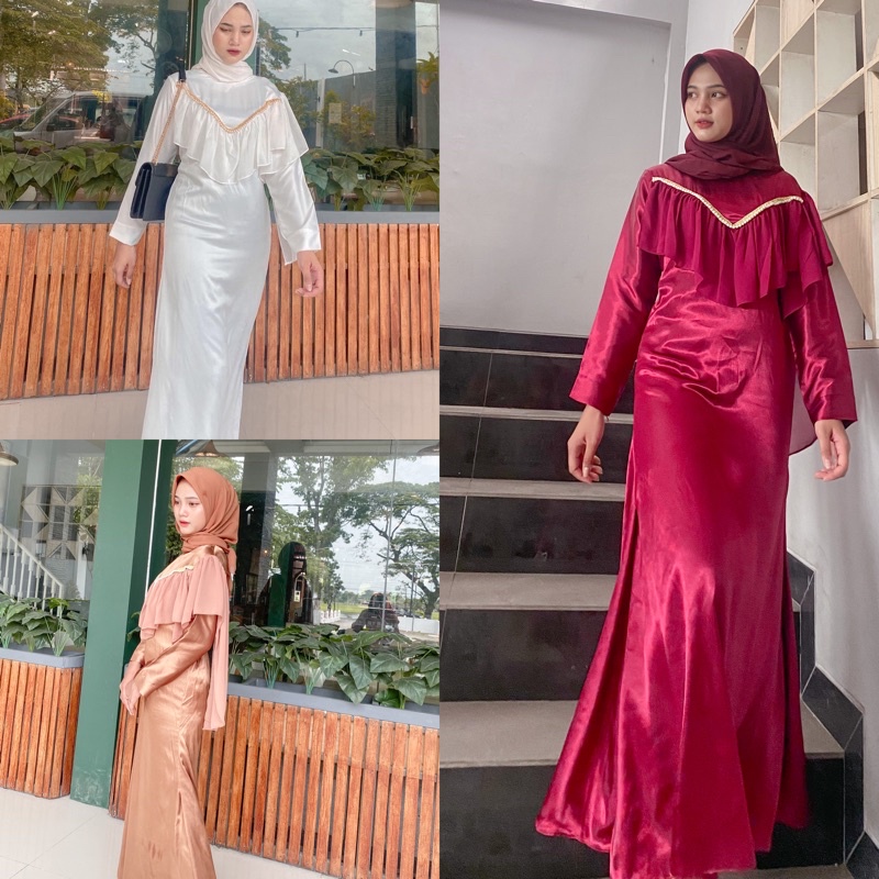 Olivia dres READY- STELLA DRESS/LEBARAN/GAMIS/GAUN/KONDANGAN/PESTA