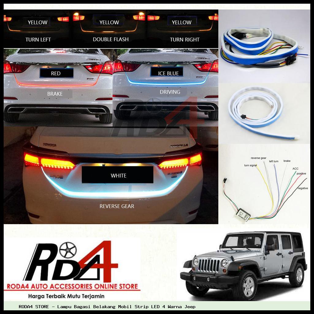 Lampu Bagasi Belakang Mobil Strip LED 4 Warna Jeep