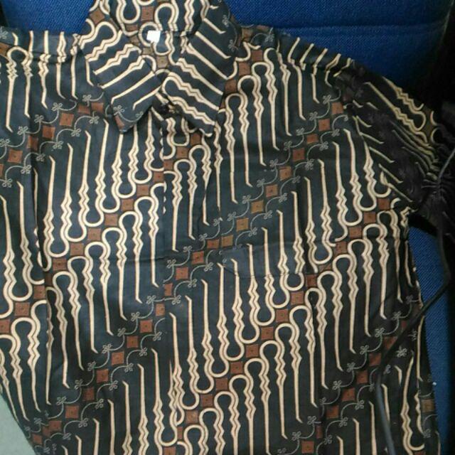 Baju Batik Lengan Pendek Motif Seno Rumput