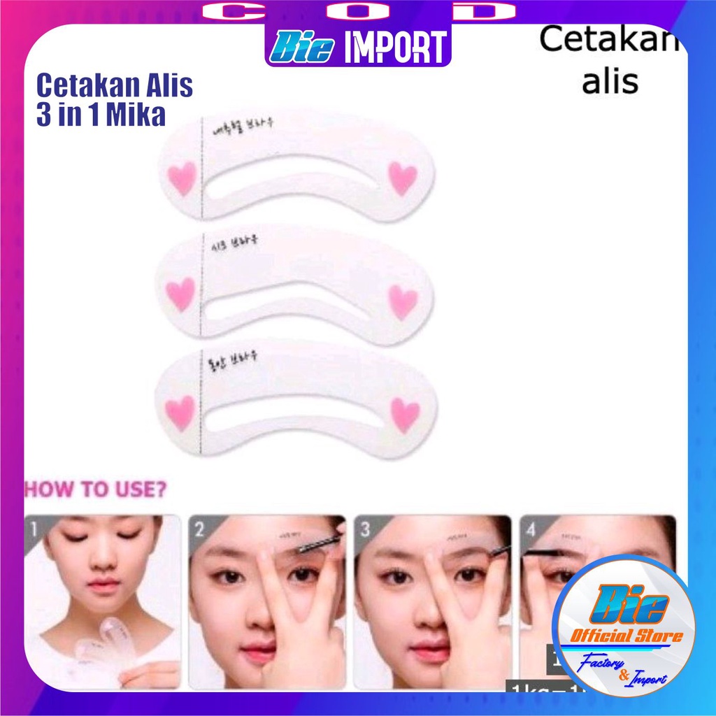 Cetakan Alis 3 in 1 Mika Impor Best Seller