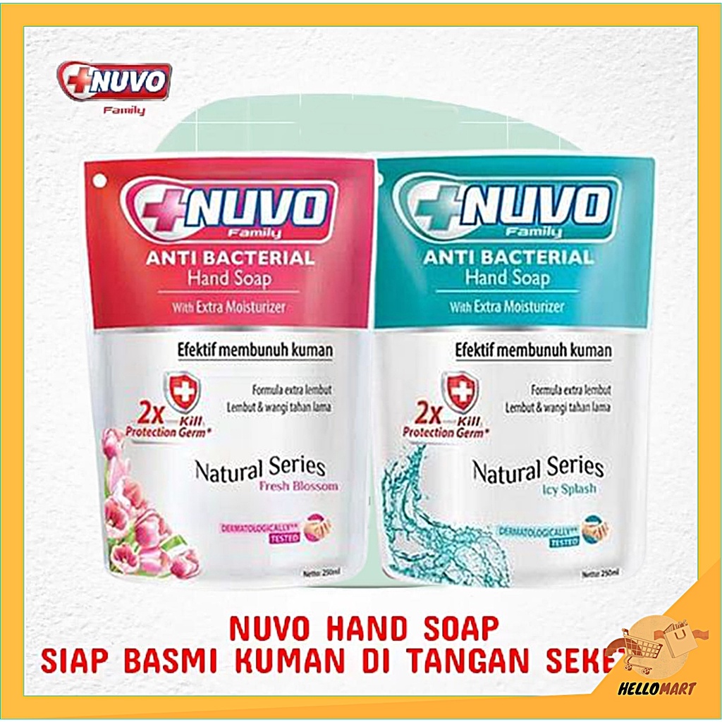 ORIGINAL Nuvo Hand Soap 250ml REFILL / Nuvo Sabun Cuci Tangan Pouch / HELLOMARTID