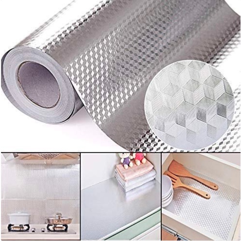 Stiker Dapur - Oil Proof Waterproof Aluminium Foil Stickers Kitchen Wallpaper Varian Alumunium Foil Dapur