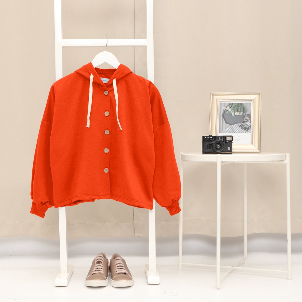 Outer Wanita Cardigan-Hoodie Brick