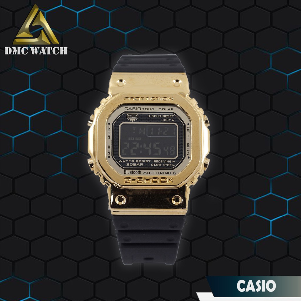 Jam Tangan Pria Casio G-Shock GMW-B 5000 Gold Black Bahan Karet Ori BM