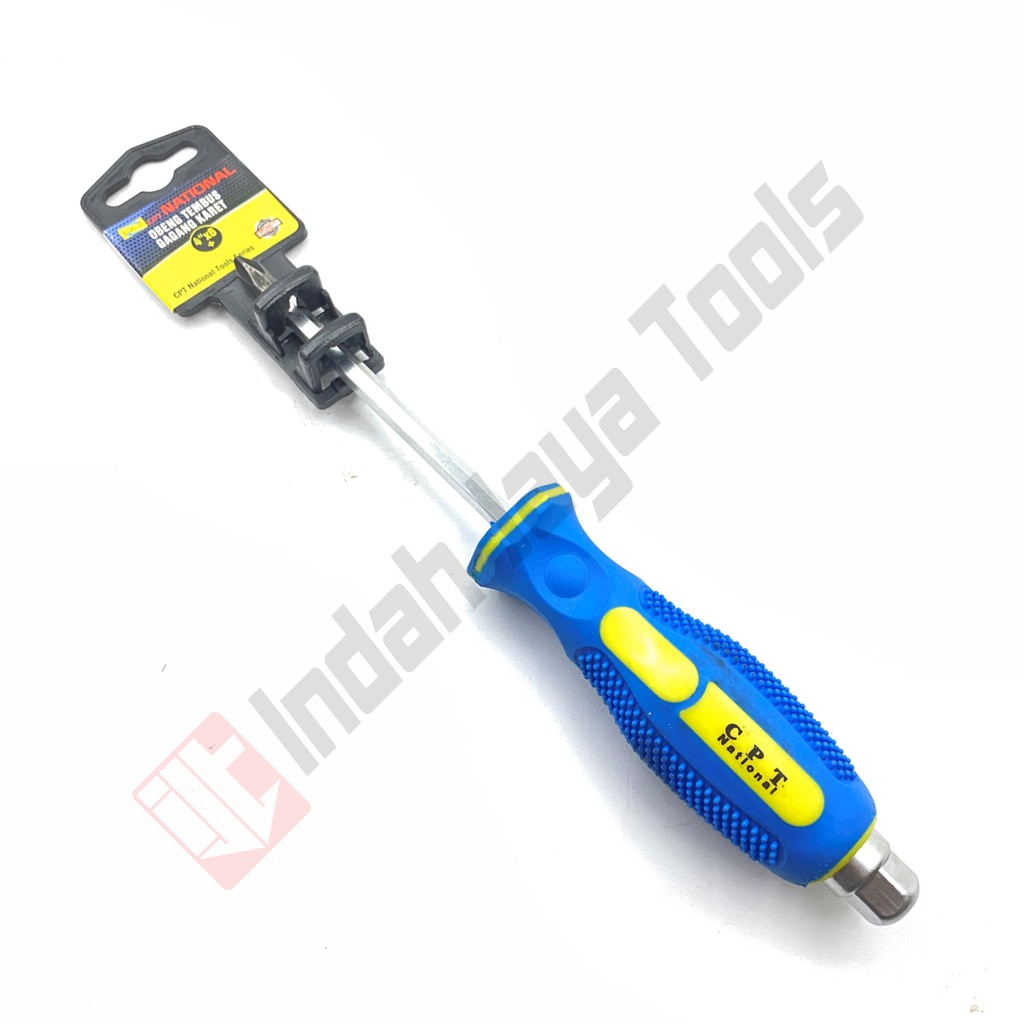 CPT NATIONAL Obeng Tembus Gagang Karet Plus Min Screwdriver Ketok Gedor