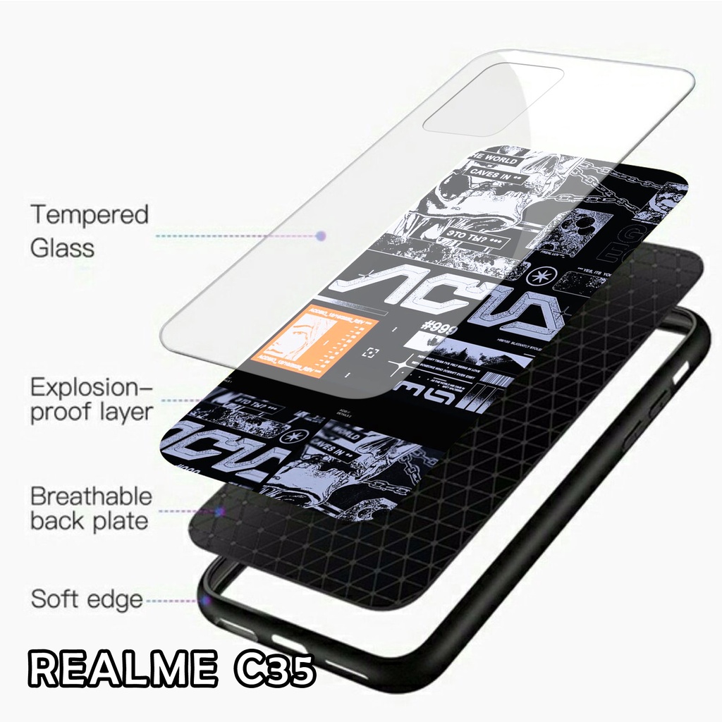 Softcase Glass Kaca [K118] REALME C35 C31 NARZO 50A PRIME Terbaru Casing Handphone-Pelindung Handphone