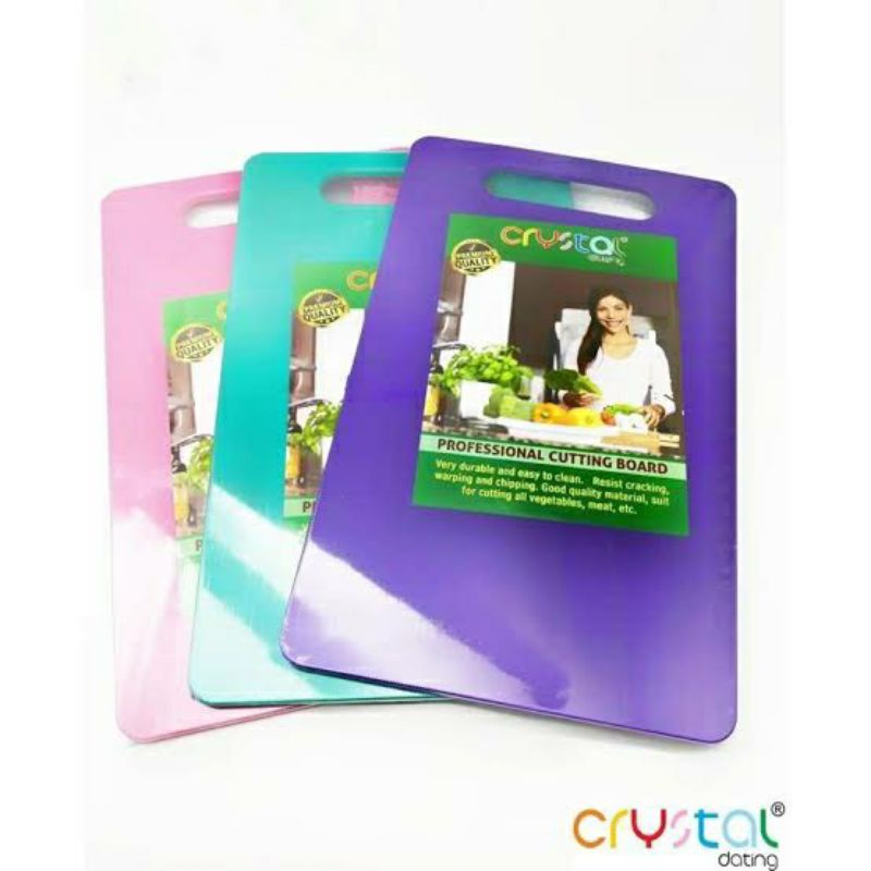 Talenan Plastik Crystal Tebal 5mm Warna Cantik