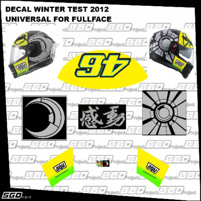 Stiker Decal Helm Non Full Universal AGV NHK INK Shoei MDS KYT