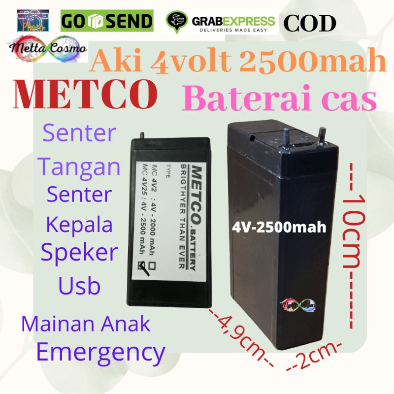 Baterai Cas Aki Kering 4V 2500Mah Baterai Cas Accu Emergency Senter Headlamp Mainan  Anak Speker blu
