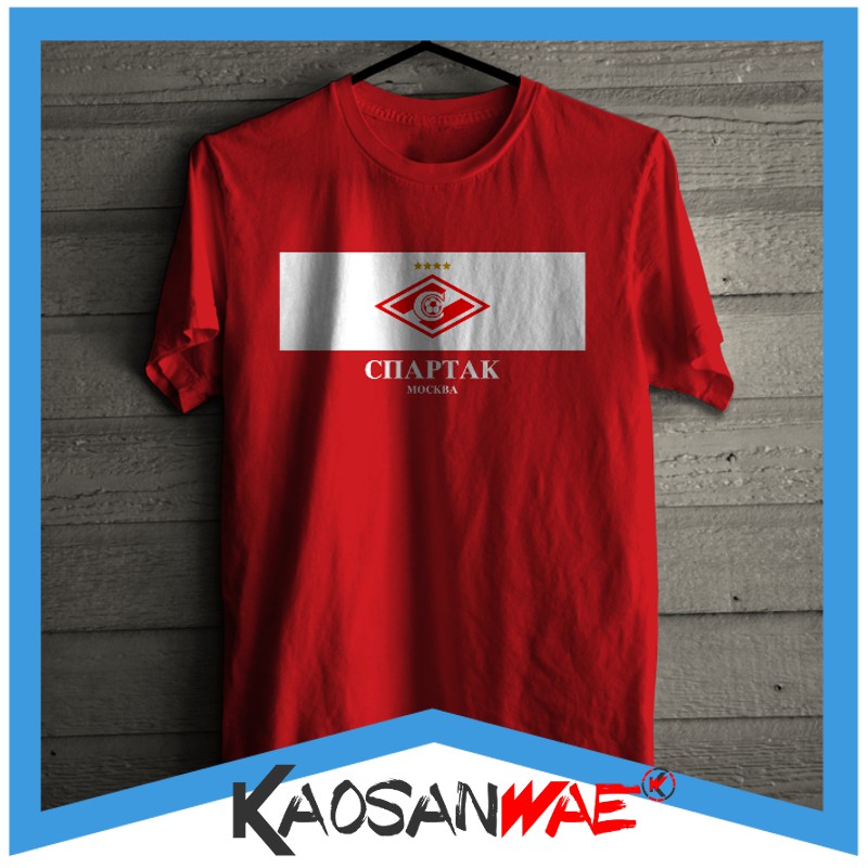 Kaos Spartak Moscow Fans Club Tees Merah Sepak Bola Liga Rusia Tshirt KaosanWae