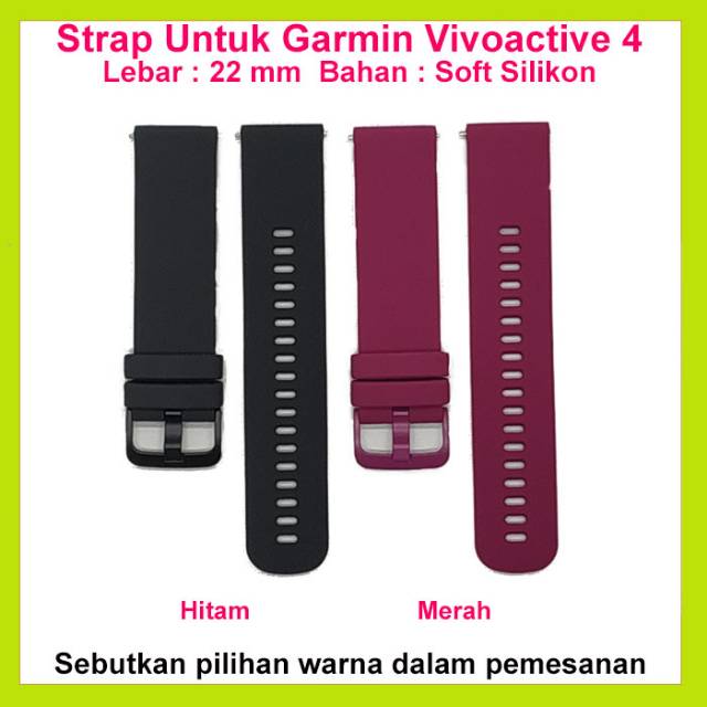 Strap Garmin  Fenix 6 6x 6s 5x 5 5s Plus vivoactive 4 silicone tali jam tangan 20 22 26