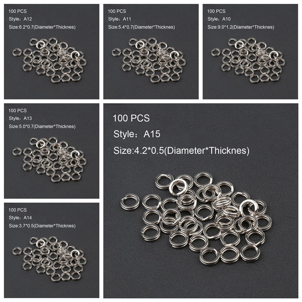 TOP 100PCS Lot Fish Connector Hot Stainless Steel Fishing Split Rings Portable Durable Line Tackle High Quality Swivel Snap