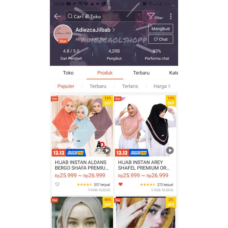 hijab bergo maryam aldans/hijab instan/original premium
