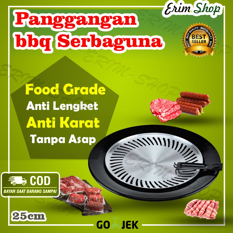 ALAT PEMANGGANG/PANGGANGAN BBQ DAGING / IKAN / SOSIS ANTI LENGKET TANPA ASAP ORIGINAL TERMURAH EM143