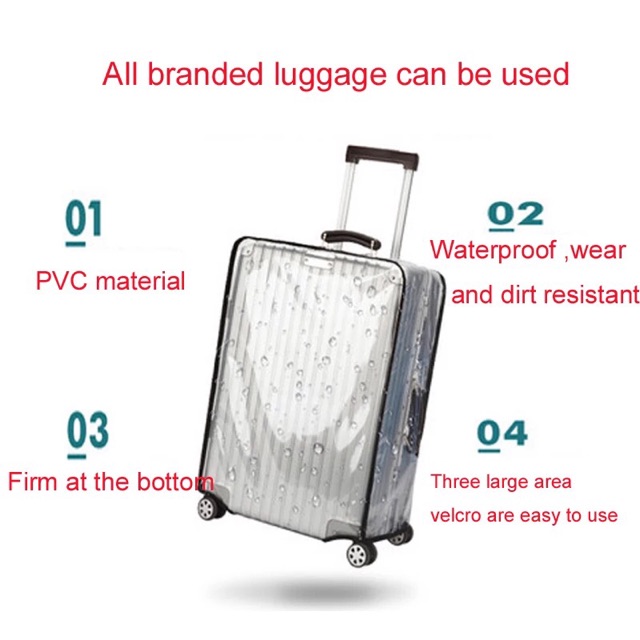 IMPORT Luggage cover Sarung Pelindung koper plastik Tebal Anti Lecet dan anti air