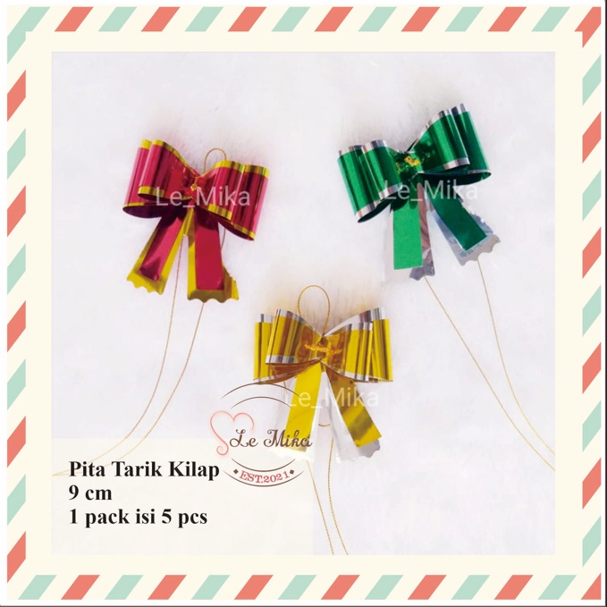 

(5 pcs) Pita tarik kilap / pita serut / pita kado souvenir