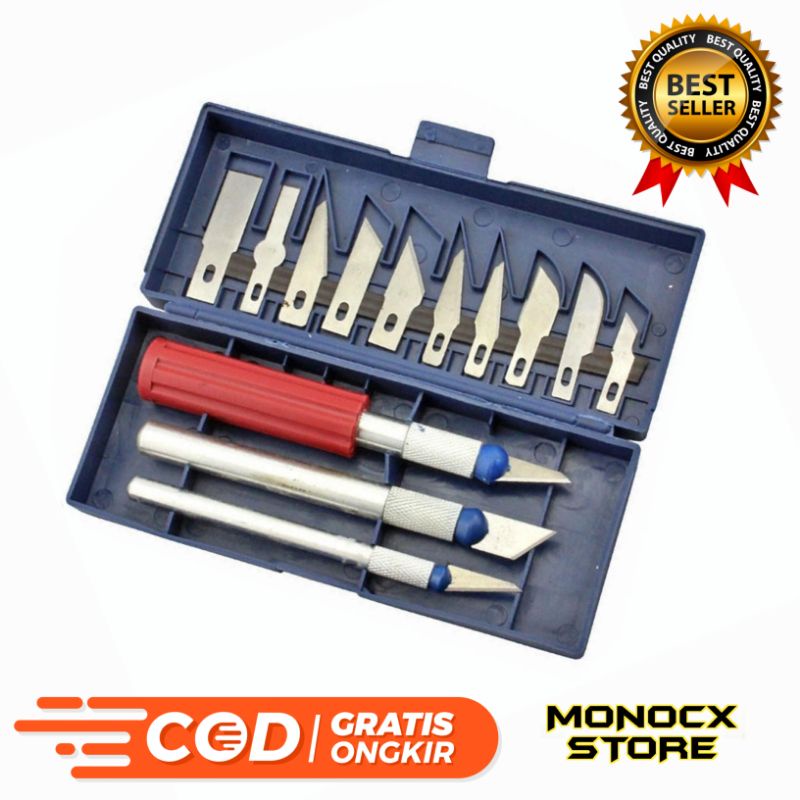 

KNIFEZER Set Pisau Ukir Seni 13 in 1 Crafting Knife 3 Handle - A-003