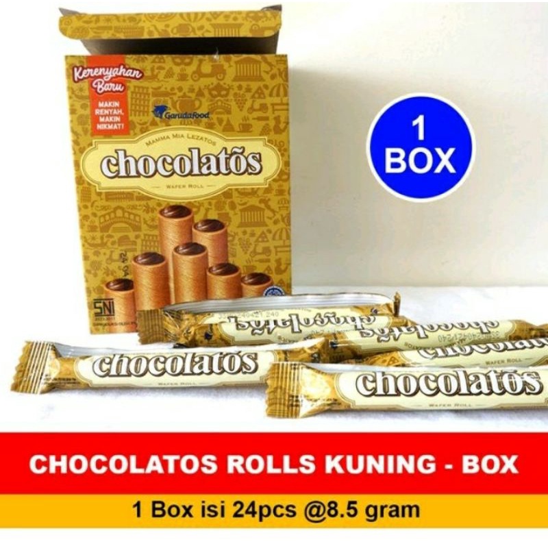 

Chocolatos Coklat Wafer Box isi 24pcsx8.5gr