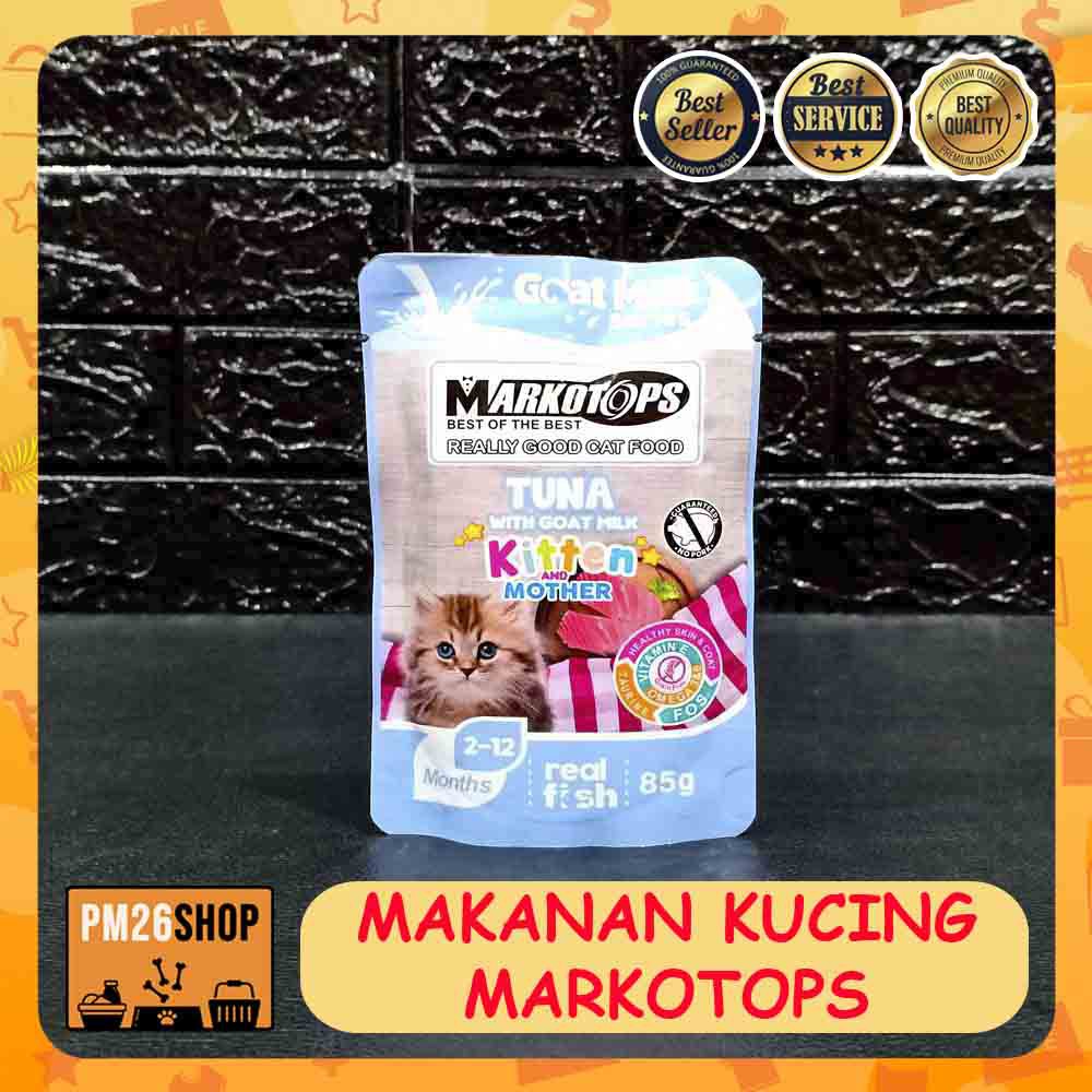 Makanan Kucing Basah Markotops Markotop Sachet 85gr Cat Food Markotop