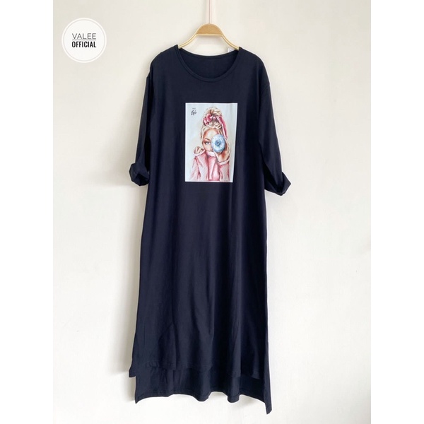 MIDI DRESS KAOS COMBED IMPORT 24s  DRESS WANITA KATUN PREMIUM LONG DRESS LD 120CM ATASAN TUNIK MIDI KOREAN STYLE VINTAGE MINIMALIS LONG TUNIK TERBARU HIJABERS OFFICIAL TUNIK DRESS JUMBO VIRAL 2022