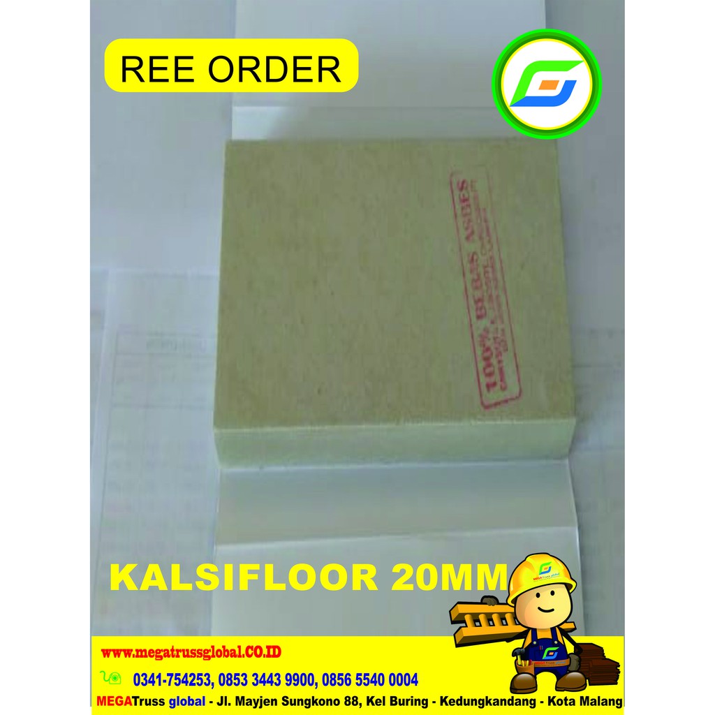 Kalsifloor 20mm 1200cm x 2400 cm - Dak Lantai instant - Material Bahan Bangunan - material dak