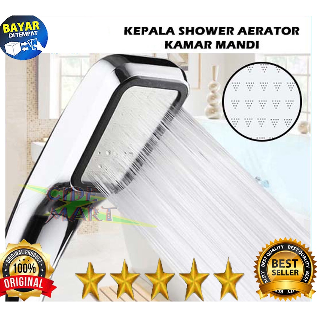 Kepala Shower Mandi 300 Lubang Head Pancuran Air Tekanan Tinggi Aerator Kamar Filter Selang Kencang