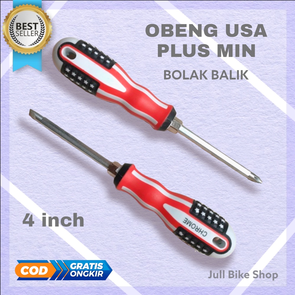 Obeng USA bolak balik plus min + - murah kuat kembang