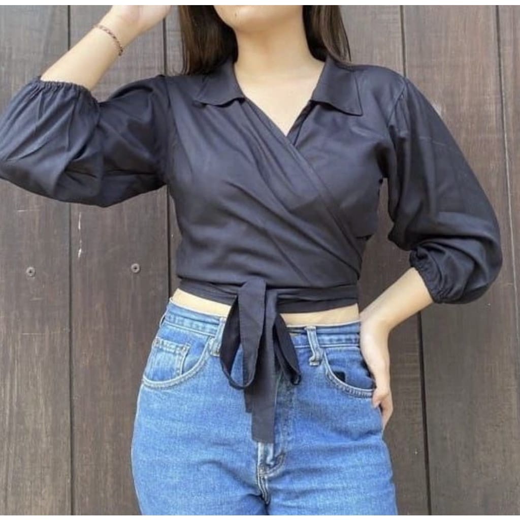 [NEW] Hany Crop Blouse Rayon / Atasan Blouse Wanita Terbaru