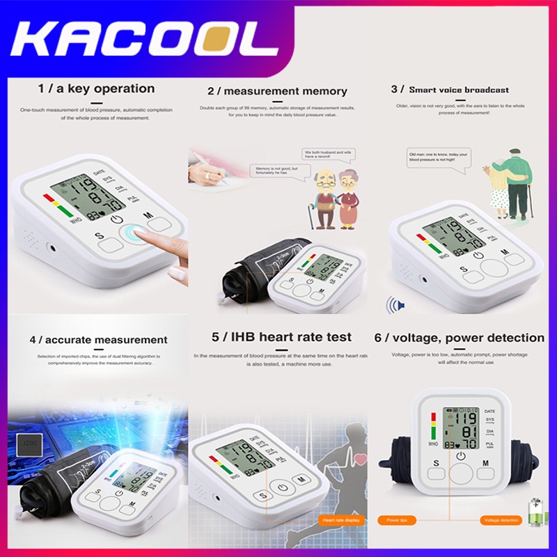 Tensimeter Digital / Pengukur Tekanan Darah / Tensi Darah Tensimeter Digital / Blood Pressure Monitor / Portable Digital Darah Alat / Electronic Sphygmomanometer