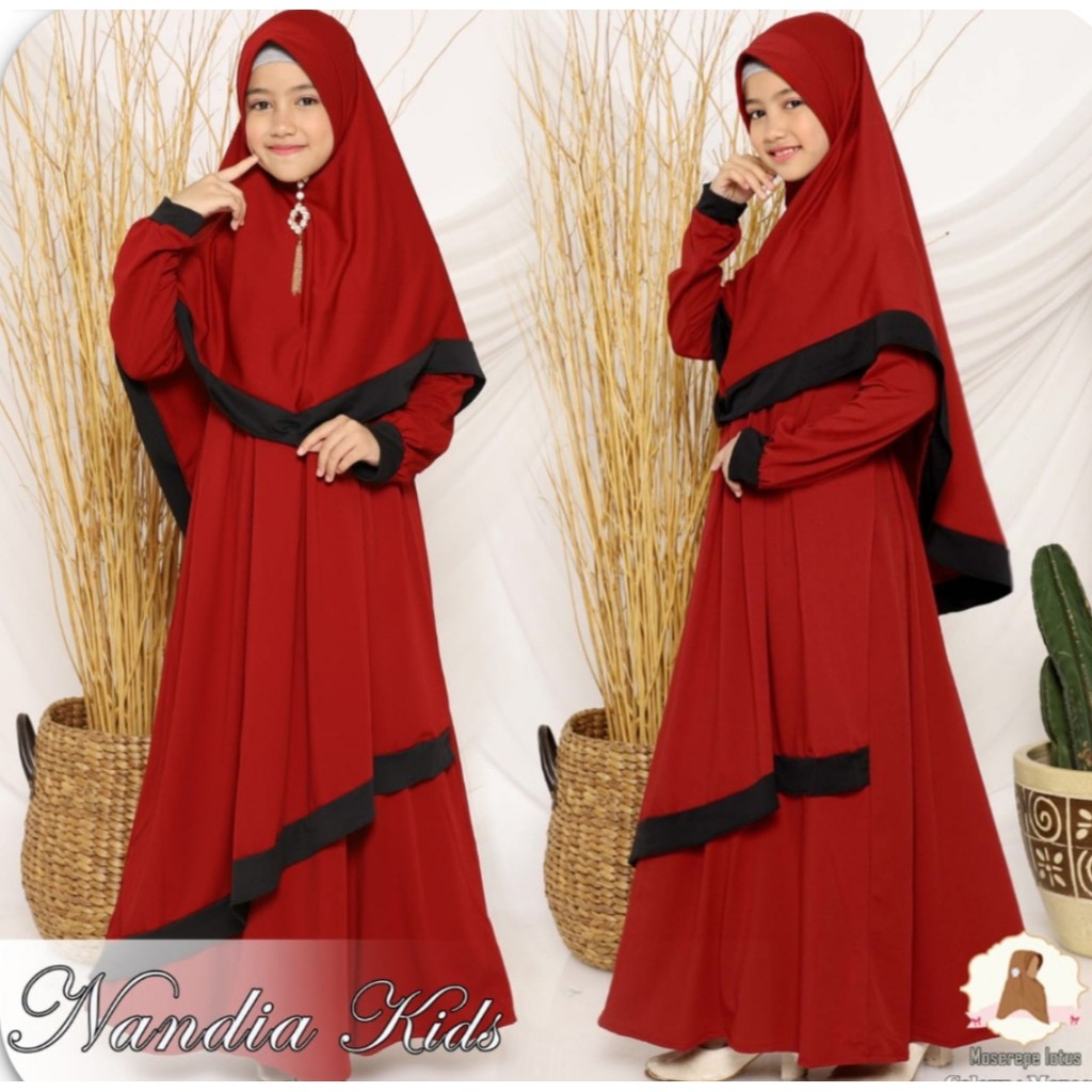 Gamis Anak Perempuan Usia 8 12 Tahun Nandia kids Model 2021 Murah Muslim Anak Perempuan Kualitas Premium Ready Stock Busana Muslim Bisa COD G7R6 Elegan Muslimah Kekinian Syari Lucu Dress Anak Perempuan  Baju Lebaran Terbaru