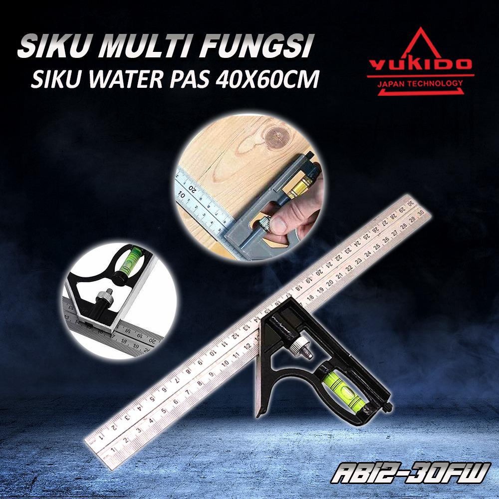 Penggaris Siku L Sudut / sekon Multifungsi Waterpass Kombinasi Sudut Presisi Air Geser Mistar YUKIDO