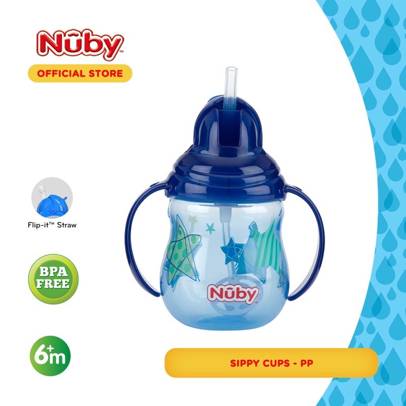 Nuby Flip It  with Straw - botol minum bayi