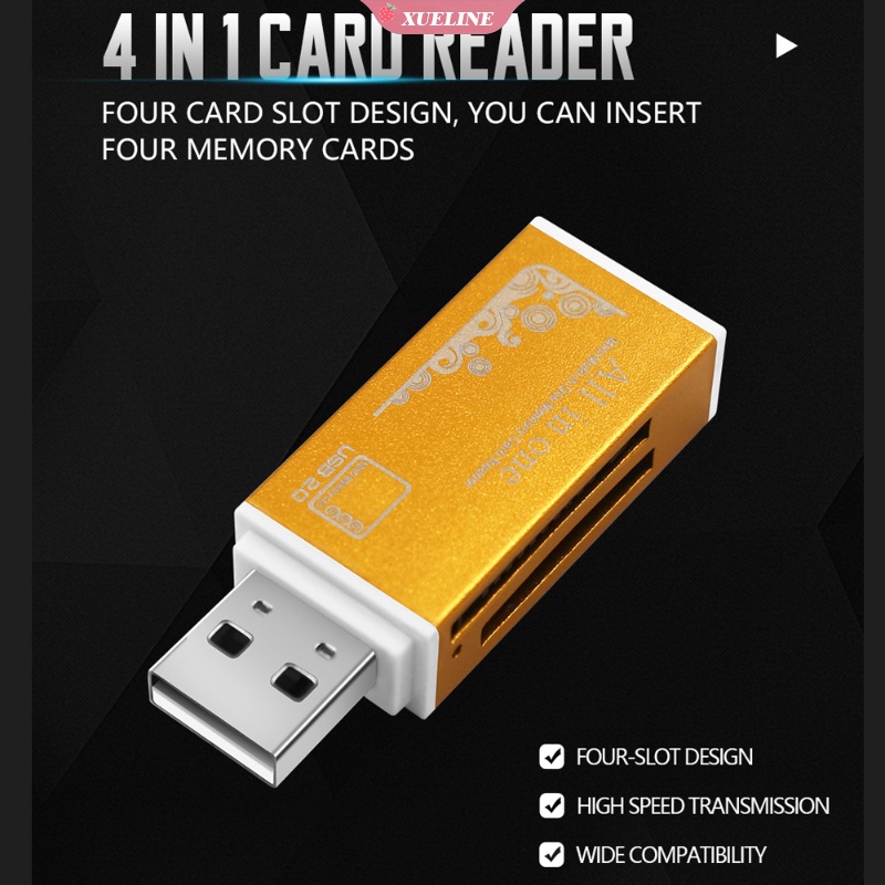 Card Reader USB 2.0 All in 1 Untuk Micro SD SDHC TF Mini SD Card Reader