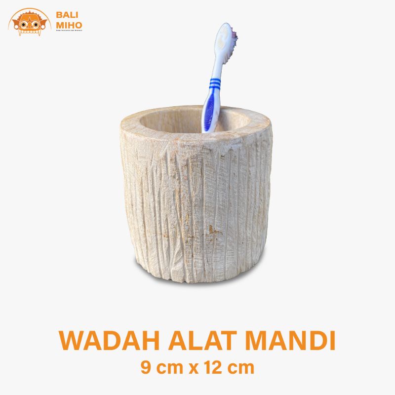 Tempat Sikat Gigi Fosil Kayu - Tempat Sikat Gigi Batu - Wadah Sikat Gigi WoodenFossil Toothbrush Hol