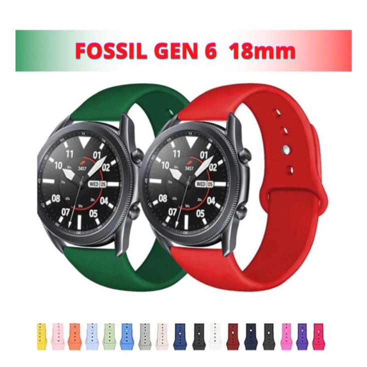 TALI JAM TANGAN STRAP XIAOMI FOSSIL WATCH GEN 5E / 6 LUG 18MM - STYLIS APPLE RUBBER SMARTWATCH