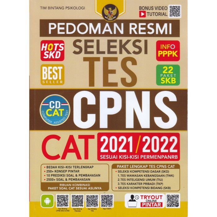 

TERMURAH Pedoman Resmi Seleksi Tes CPNS CAT 2021/2022 (Plus CD) KPL062