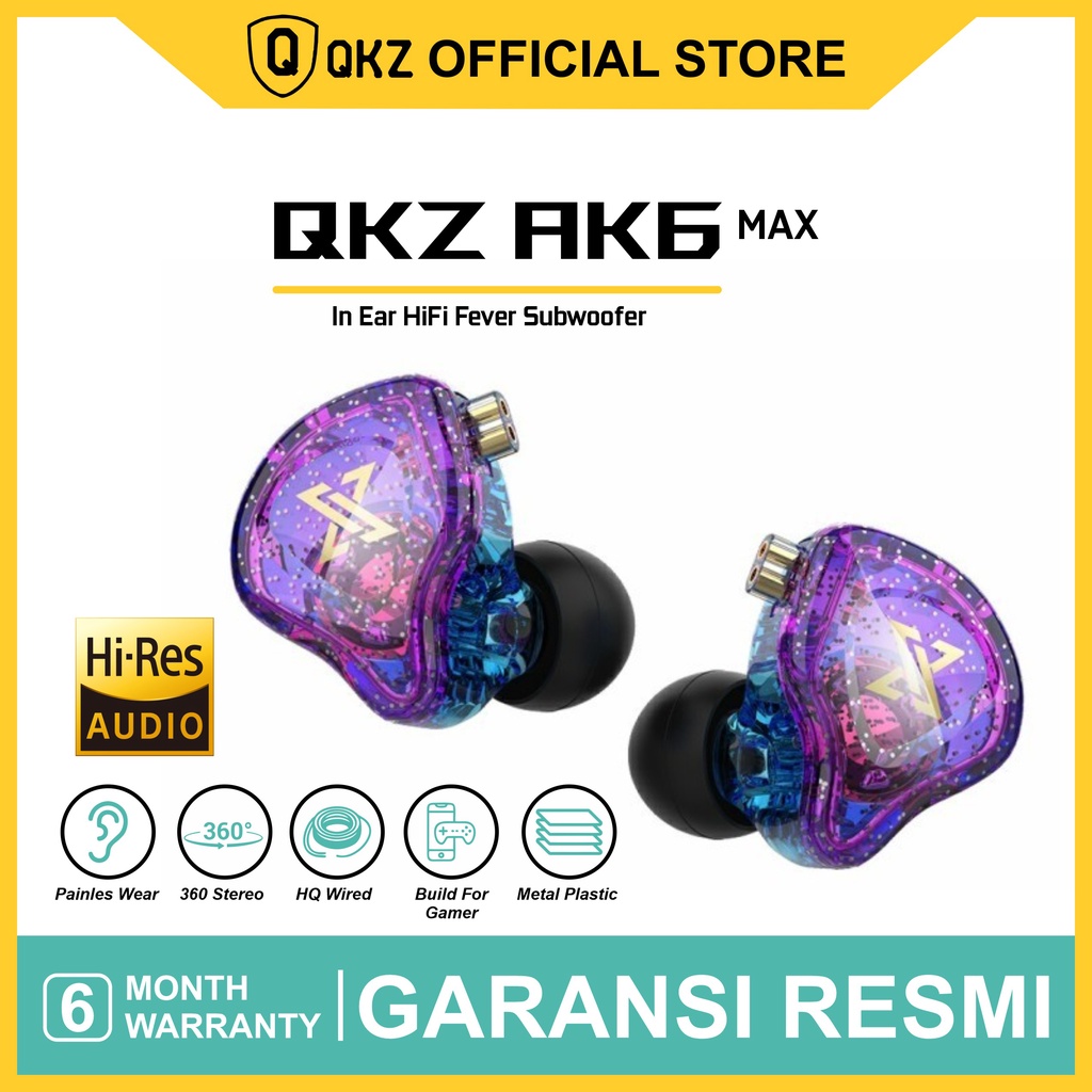 Cuffie QKZ AK6 In-Ear Hi-Res Con Microfono E Bassi Potenziati &ndash; Colore Blu
